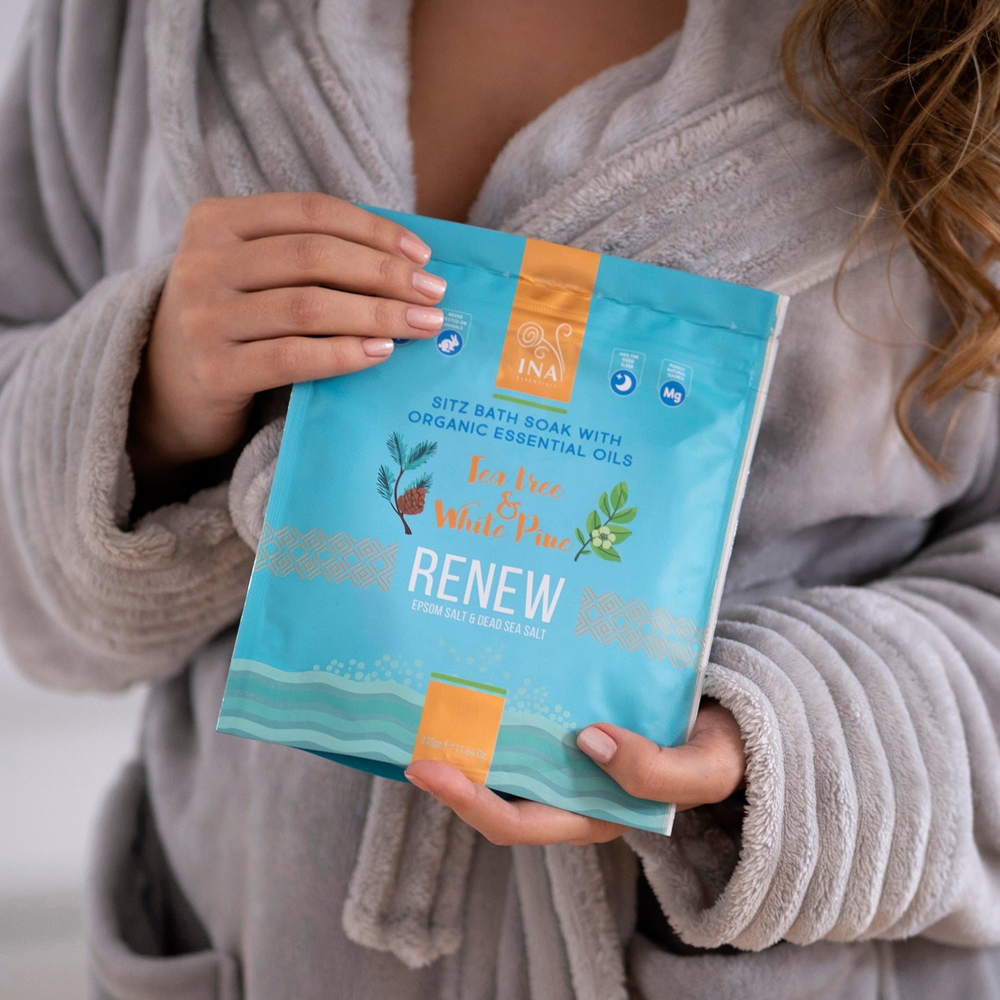 Renew - Kúpeľová soľ s Čajovníkovým a Borovicovým olejom na Unavené nohy a Plesne