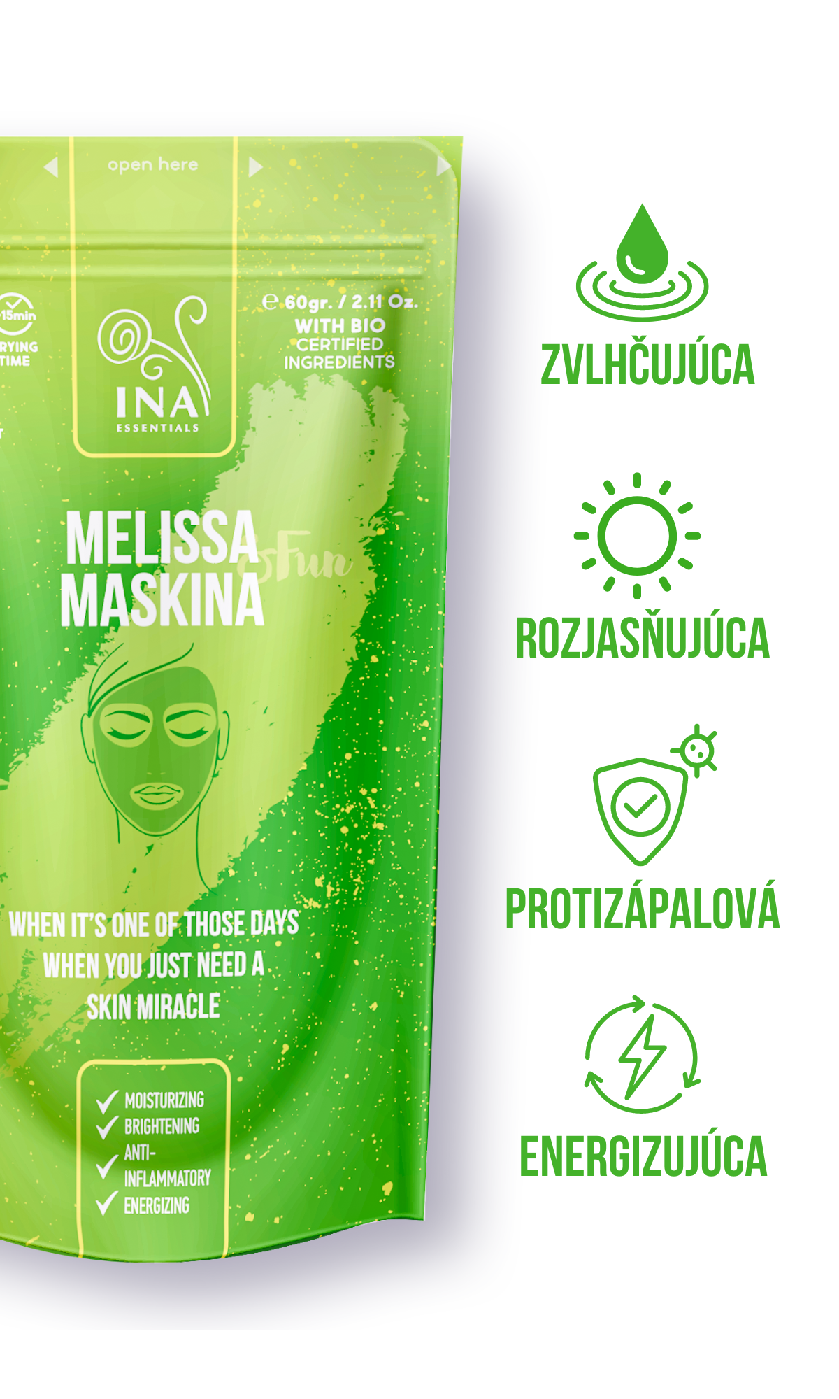 Maska na tvár - Medovková Maskina - intenzívna starostlivosť o Suchú a Unavenú pleť