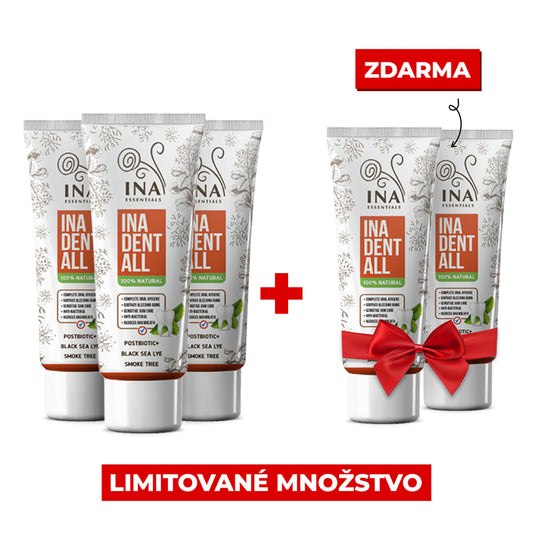 Kúpte si 3 Zubné Pasty Ina Dent-All a dostanete 2 Prírodné Zubné pasty Zadarmo
