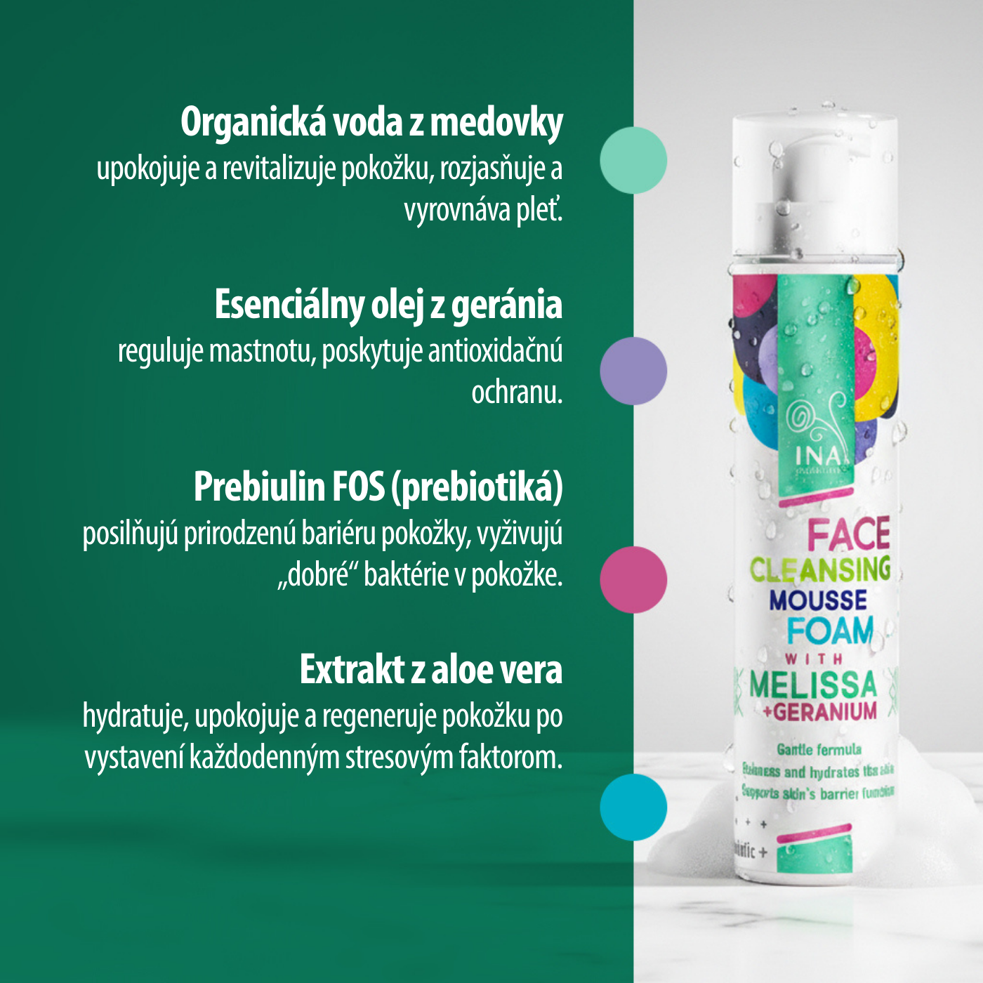 Prírodná čistiaca Pena na Tvár s Medovkou a Gerániom – pre každý typ pleti