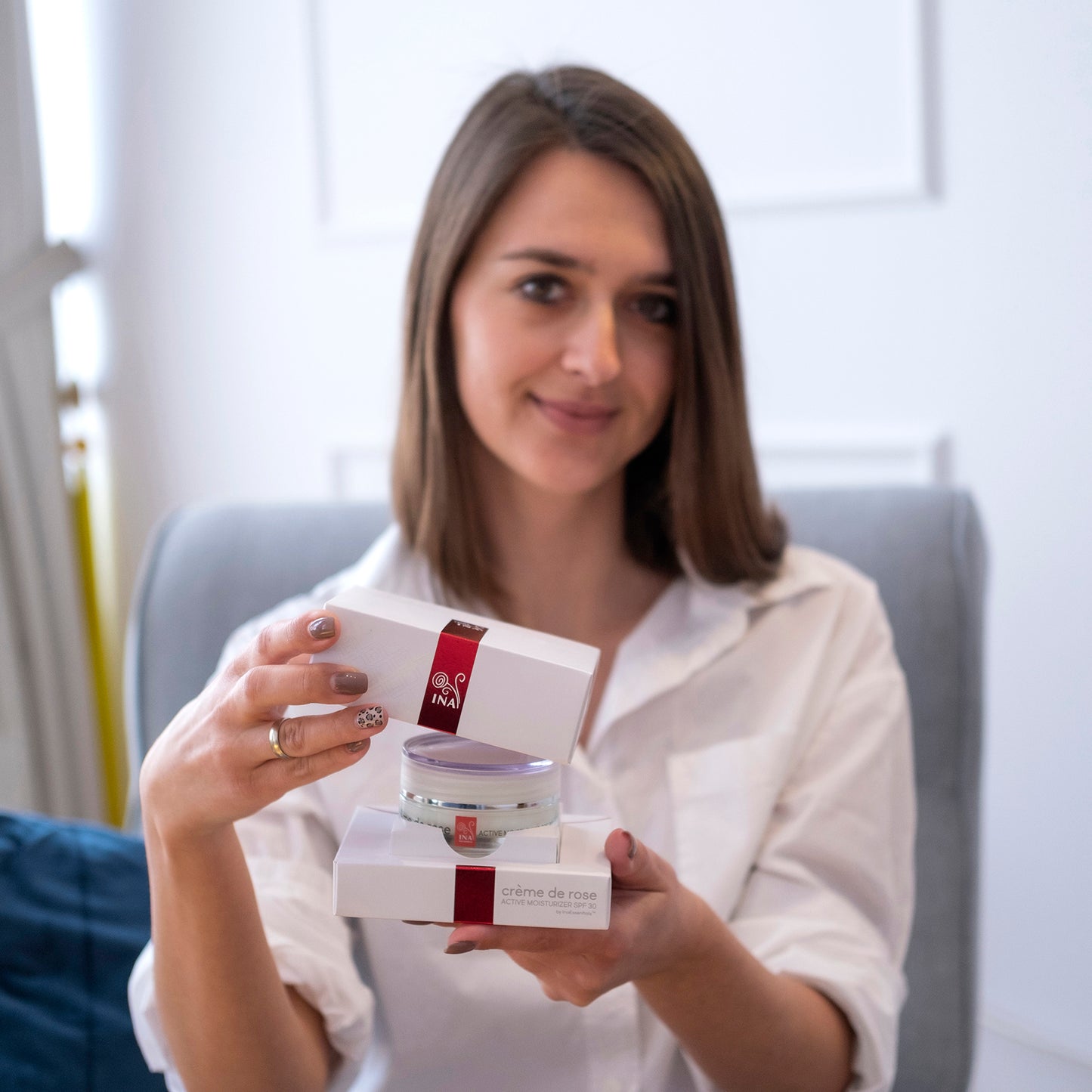 Crème de rose - Hydratačný krém s SPF30 - vysoko obohatený o Organický Esenciálny Ružový olej