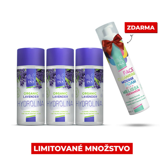 Kúpte 3x Levanduľovú Hydrolinu, získajte 1 Čistiacu penu na tvár zadarmo