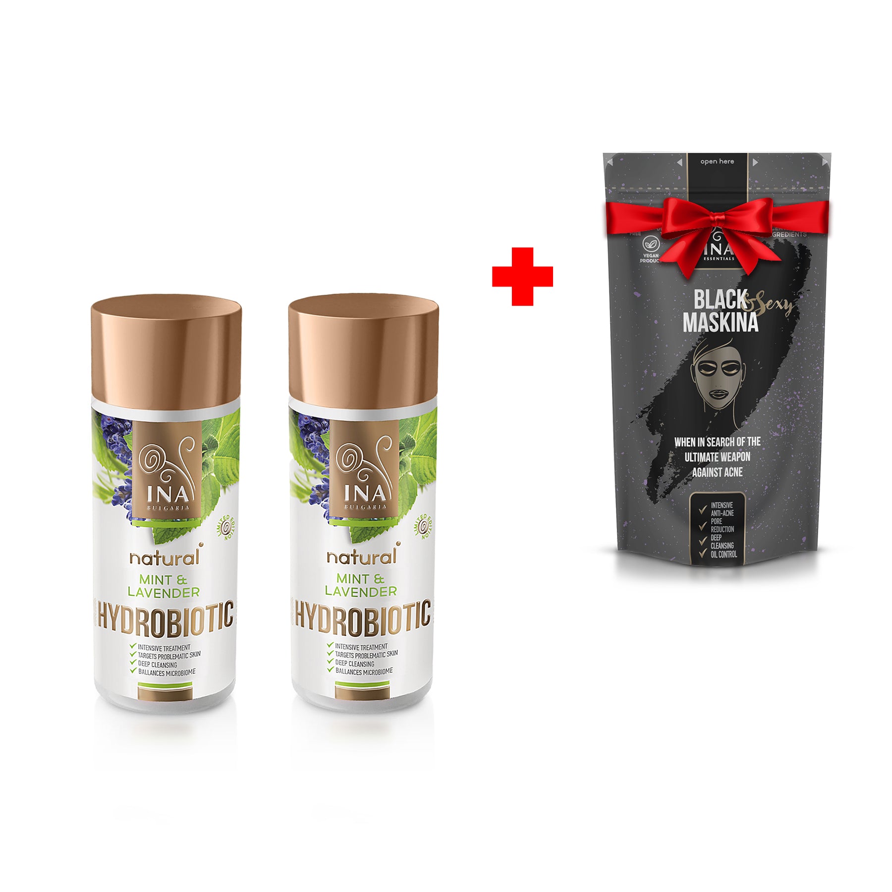 2 Hydrobiotiká - Levanduľa & Mäta + Zdarma Maska na tvár - Čierna Maskina