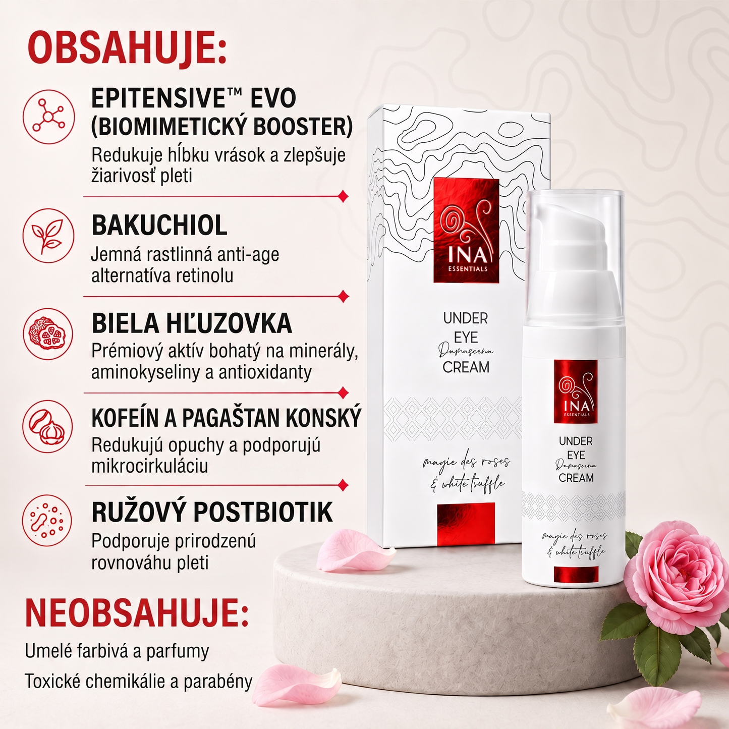 Prémiový očný krém proti starnutiu s ružou - Rose Eye Lift