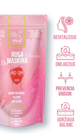 Maska na tvár - Ružová Maskina - intenzívna starostlivosť pre Zrelú a Suchú pleť