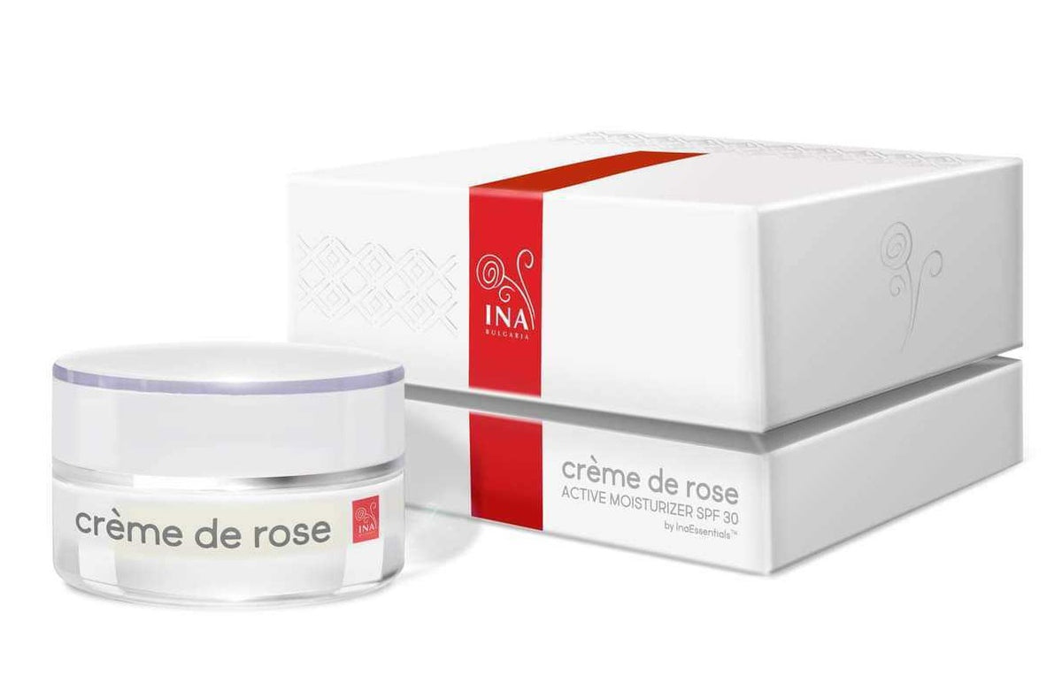 Crème de rose - Hydratačný krém s SPF30 - vysoko obohatený o Organický Esenciálny Ružový olej